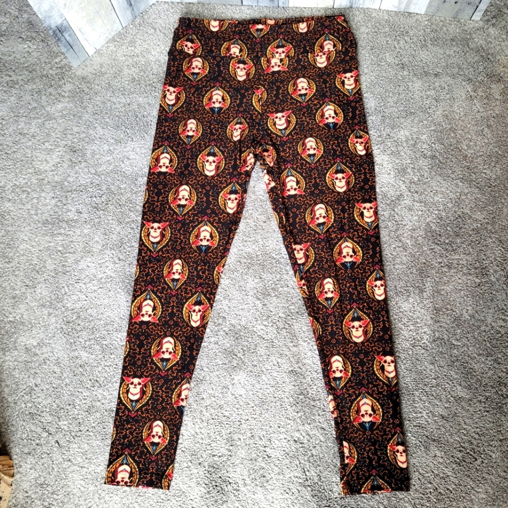 LulaRoe Chihuahua Puppy Dog Graphic Leggings T & C Excellent Condition